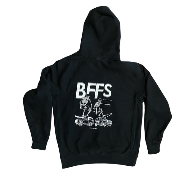 Barstool Sports BFFS Hoodie Skeleton Graphic Black Sweatshirt Men Large‎ Podcast - Picture 1 of 16